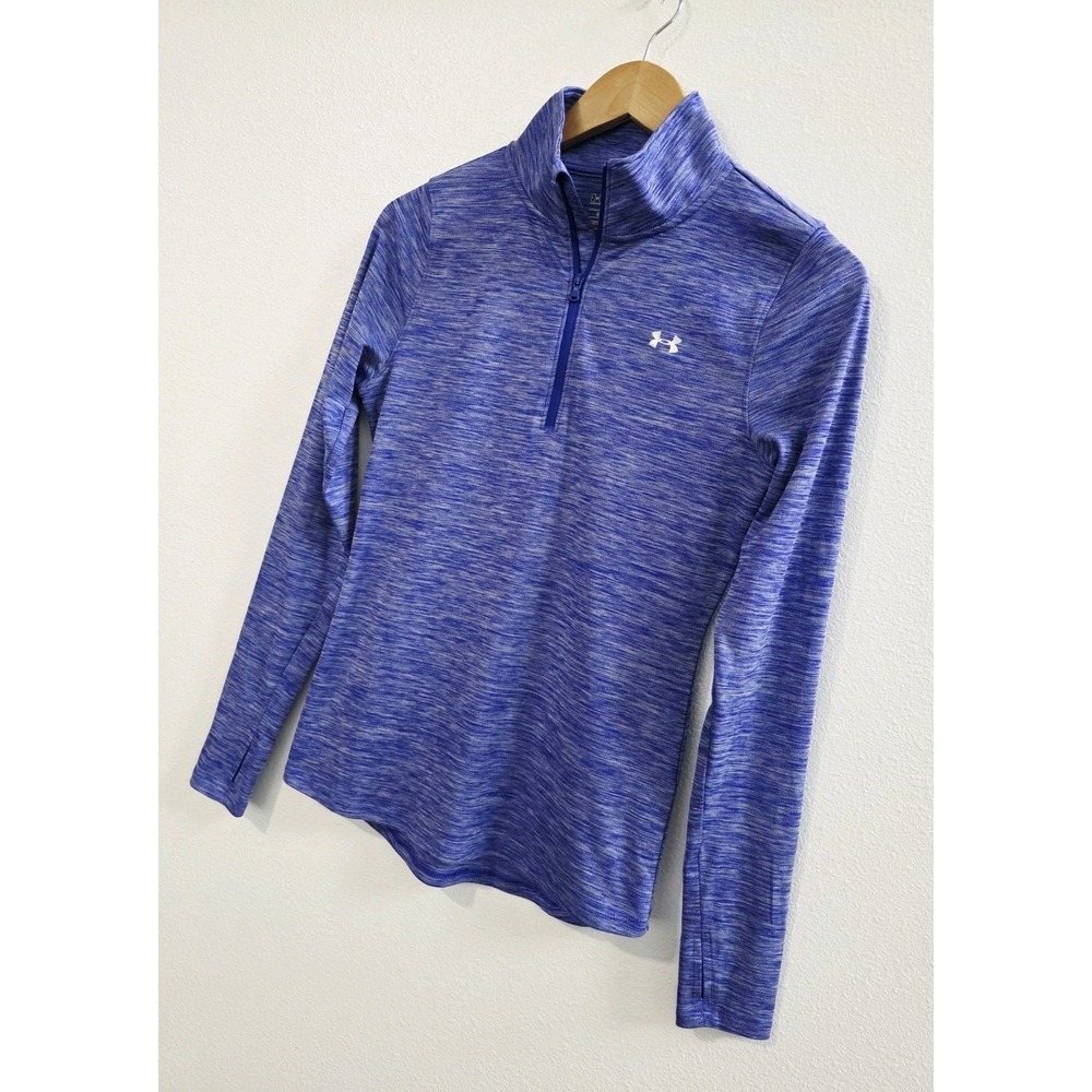 Under Armour Long Sleeve Quarter Zip Top Purple Pullover Women's Size XS - Picture 2 of 8